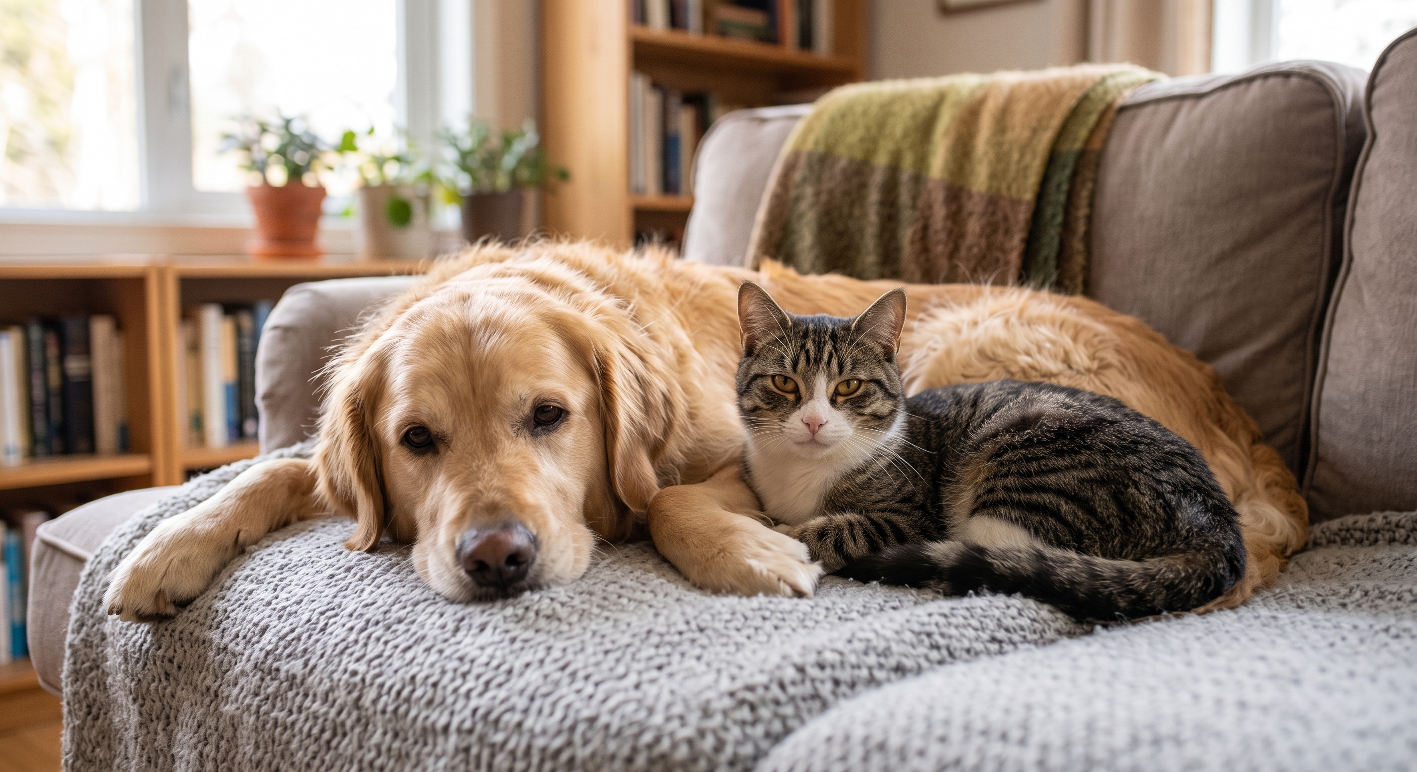 Dog and Cat in Veterinary Clinic